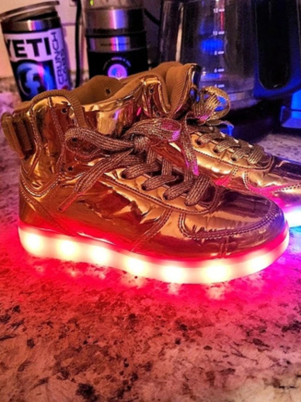 Gold LED High-Top Sneakers Like New